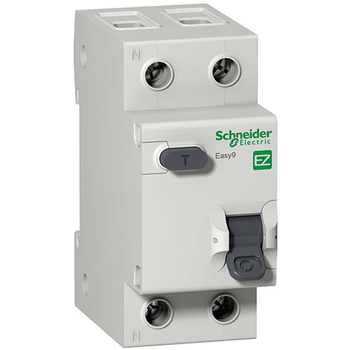 Дифференциальный автоматический выключатель Schneider Electric  EASY 9 1P+N 10А 30мА C AC 4,5 кА - Электрика, НВА - Модульное оборудование - Дифференциальные автоматы - Магазин электроприборов Точка Фокуса